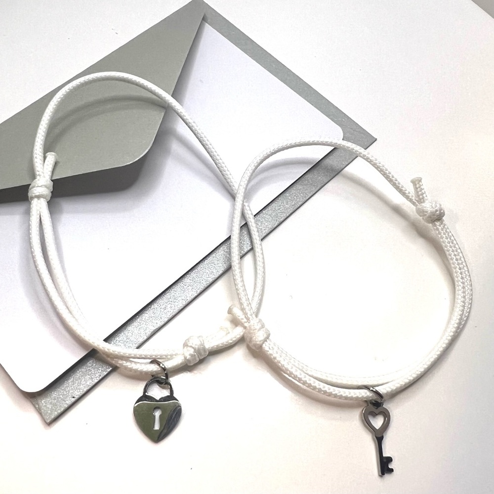 Key and Heart Couple Bracelets